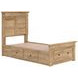 Allihauser Tan Twin Panel Bed with Storage Footboard and 2 Side Drawer