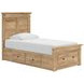Allihauser Tan Twin Panel Bed with Storage Footboard and 2 Side Drawer