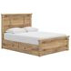 Allihauser Tan Queen Panel Bed with 4 Side Drawer Storage