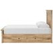 Allihauser Tan Queen Panel Bed with 4 Side Drawer Storage