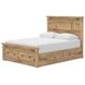 Fenderport Tan Queen Panel Bed with Storage Footboard and 4 Side Drawer