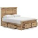 Fenderport Tan Queen Panel Bed with Storage Footboard and 4 Side Drawer