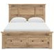 Fenderport Tan Queen Panel Bed with Storage Footboard and 4 Side Drawer