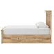 Fenderport Tan Queen Panel Bed with Storage Footboard and 4 Side Drawer