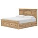 Allihauser Tan King Panel Bed with 4 Side Drawer Storage
