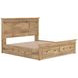 Allihauser Tan King Panel Bed with 4 Side Drawer Storage