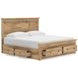 Allihauser Tan King Panel Bed with 4 Side Drawer Storage