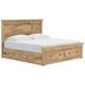 Allihauser Tan King Panel Bed with 4 Side Drawer Storage