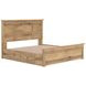 Allihauser Tan King Panel Bed with 2 Side Drawer Storage