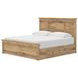 Fenderport Tan King Panel Bed with Storage Footboard and 4 Side Drawer