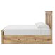 Fenderport Tan King Panel Bed with Storage Footboard and 4 Side Drawer