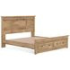 Allihauser Tan King Panel Bed with Storage Footboard