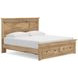 Allihauser Tan King Panel Bed with Storage Footboard