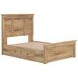 Allihauser Tan Full Panel Bed with 2 Side Drawer Storage