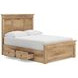 Allihauser Tan Full Panel Bed with 2 Side Drawer Storage