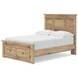 Allihauser Tan Full Panel Bed with Storage Footboard and 2 Side Drawer