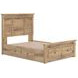Allihauser Tan Full Panel Bed with Storage Footboard and 2 Side Drawer