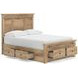Allihauser Tan Full Panel Bed with Storage Footboard and 2 Side Drawer