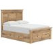 Allihauser Tan Full Panel Bed with Storage Footboard and 2 Side Drawer