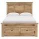 Allihauser Tan Full Panel Bed with Storage Footboard and 2 Side Drawer