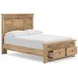 Allihauser Tan Full Panel Bed with Storage Footboard