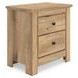 Allihauser Tan 2 Drawer Nightstand with USB Charging