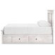 Allihauser Whitewash Full Panel Bed with 4 Side Drawer Storage