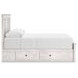 Allihauser Whitewash Full Panel Bed with 4 Side Drawer Storage