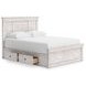 Allihauser Whitewash Queen Panel Bed with 2 Side Drawer Storage