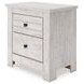 Allihauser Whitewash 2 Drawer Nightstand with USB Charging