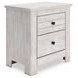 Allihauser Whitewash 2 Drawer Nightstand with USB Charging