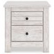Allihauser Whitewash 2 Drawer Nightstand with USB Charging