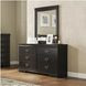 Huey Vineyard Black 6 Drawer Dresser and Rectangular Mirror