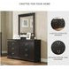 Huey Vineyard Black 6 Drawer Dresser and Rectangular Mirror