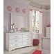 Anarasia White 6 Drawer Dresser and Rectangular Mirror