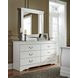 Anarasia White 6 Drawer Dresser and Rectangular Mirror