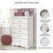 Anarasia White 5 Drawer Chest