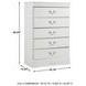 Anarasia White 5 Drawer Chest