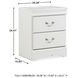 Anarasia White 2 Drawer Nightstand