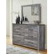 Bronyan Dark Gray 6 Drawer Dresser and Rectangular Mirror