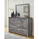 Bronyan Dark Gray 6 Drawer Dresser and Rectangular Mirror