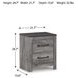 Bronyan Dark Gray Nightstand