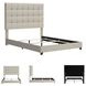 Dolante Contemporary Beige Queen Upholstered Panel Bed