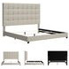 Dolante Contemporary Beige King Upholstered Panel Bed