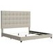 Dolante Contemporary Beige King Upholstered Panel Bed