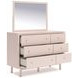 Wistenpine Blush 6 Drawer Dresser and Rectangular Mirror