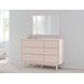 Wistenpine Blush 6 Drawer Dresser and Rectangular Mirror