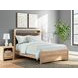 Prandefort Tan and Brown Upholstered Platform Bedroom Set with LED