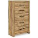 Hastiport Golden Rustic 5 Drawer Chest