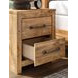 Hastiport Brown 2 Drawer Nightstand with USB Charging